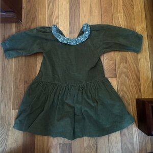 Thimble collection - girl Green Dress with Floral Collar